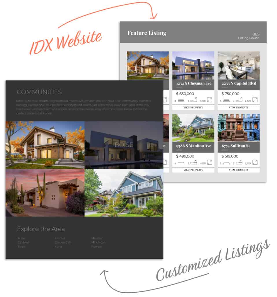 Real Estate website design mockups